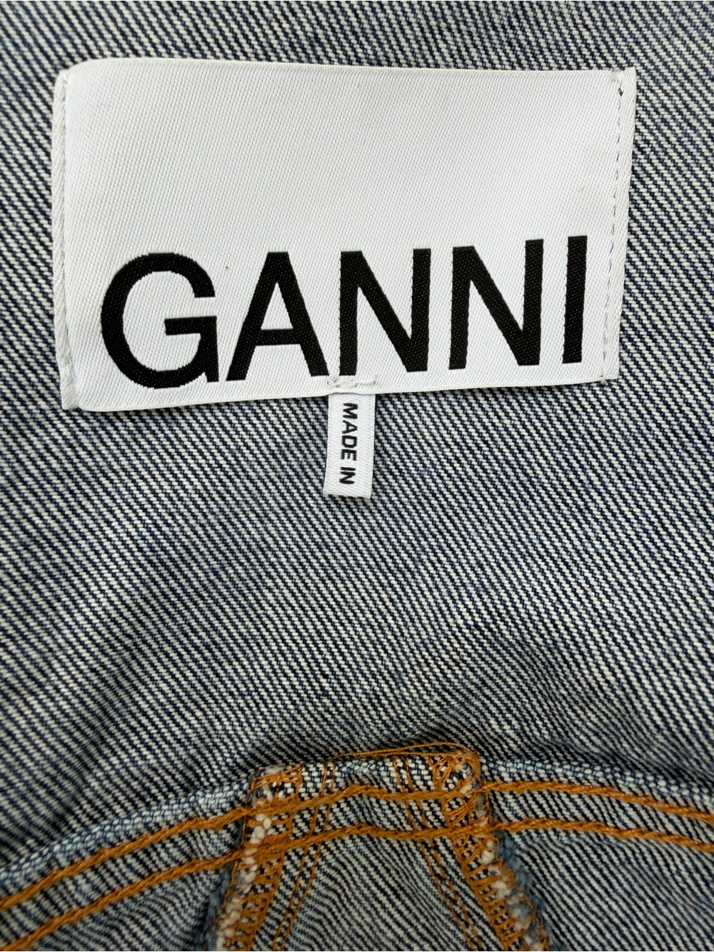 Ganni Oversized Ruffle Collar Denim Jacket - Picture 8 of 12